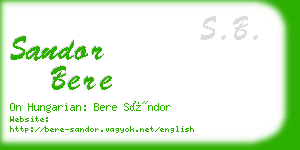 sandor bere business card